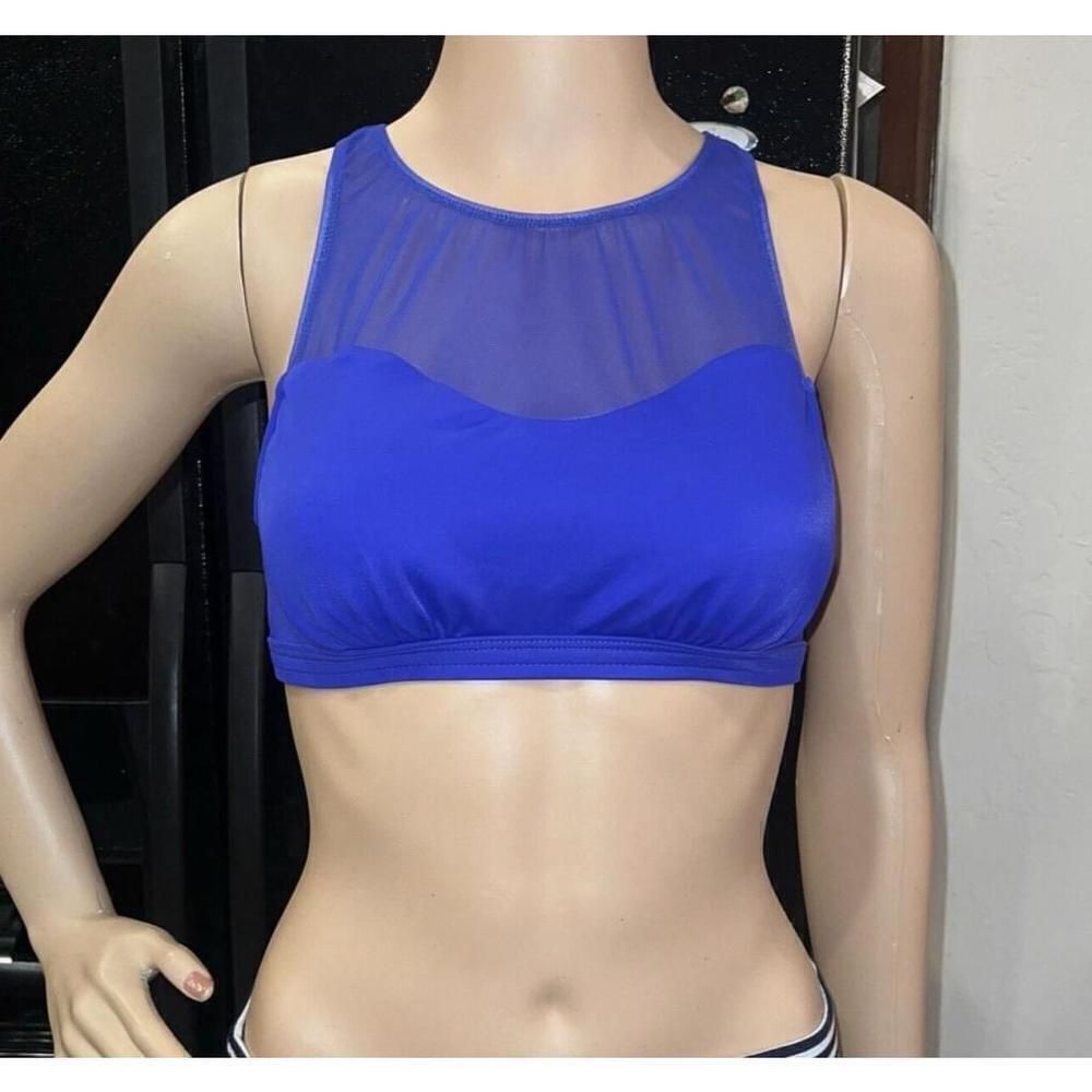 Venus Royal Blue Mesh Bikini Top Size 6 - Picture 2 of 4
